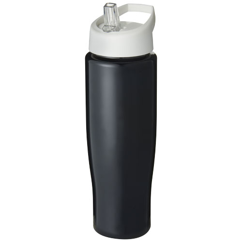 Bouteille sport publicitaire avec paille 700ml H2O Active® noir / blanc